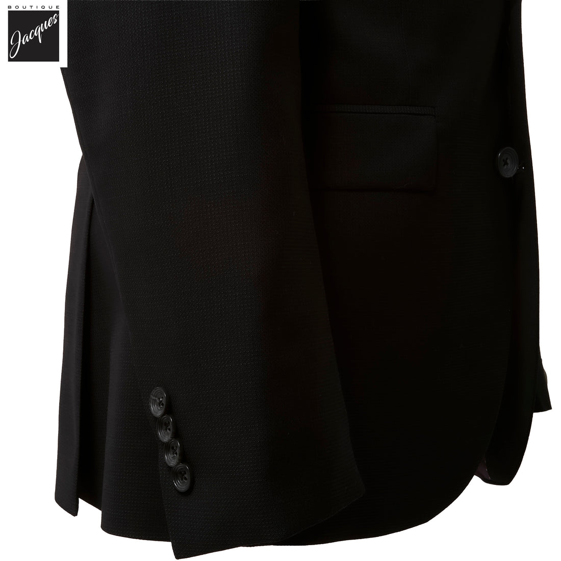 Black Semi-Solid Esprit Modern Fit Super 110s Wool Suit - Jack Victor - Boutique Jacques International
