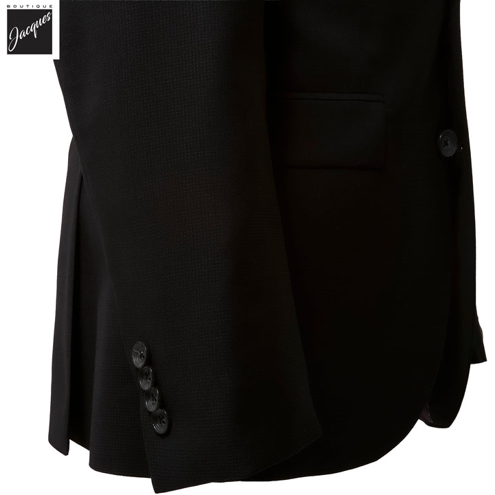 Black Semi-Solid Esprit Modern Fit Super 110s Wool Suit - Jack Victor - Boutique Jacques International