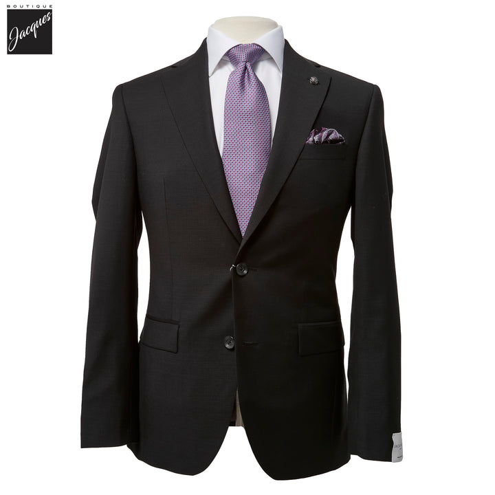 Black Semi-Solid Esprit Modern Fit Super 110s Wool Suit - Jack Victor - Boutique Jacques International