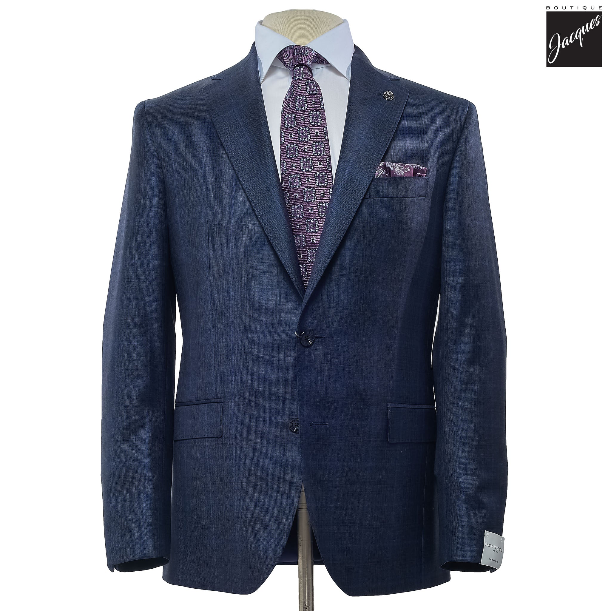 Blue Check Esprit Modern Fit Esprit Wool Suit - Jack Victor