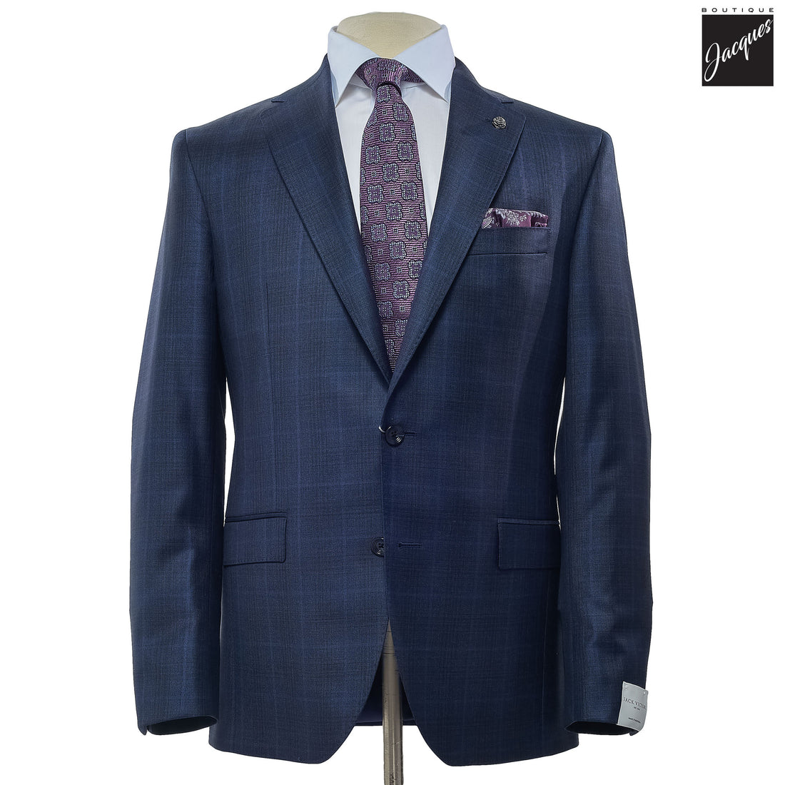 Blue Check Esprit Modern Fit Esprit Wool Suit - Jack Victor