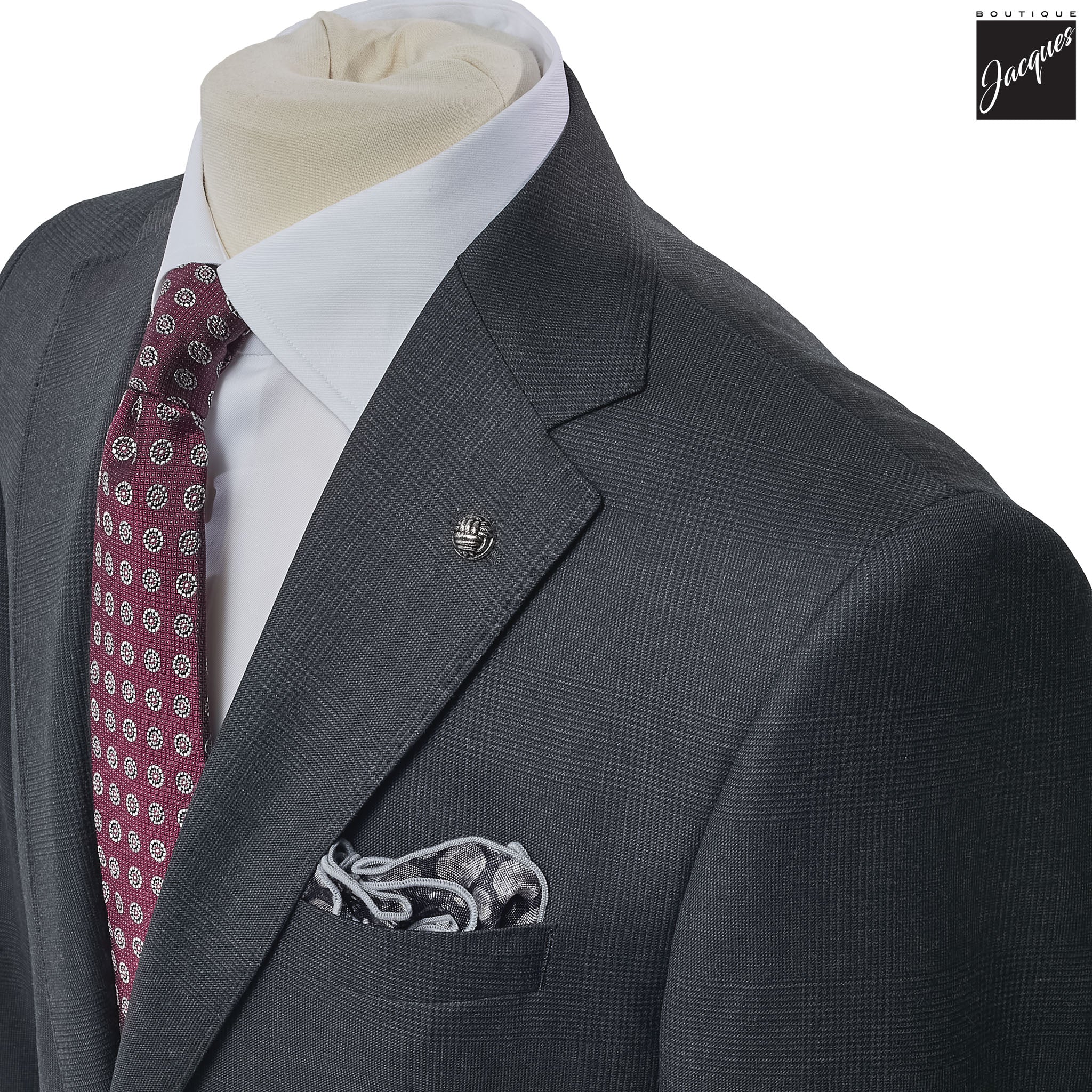 Charcoal Check Esprit Modern Fit Esprit Wool Suit - Jack Victor