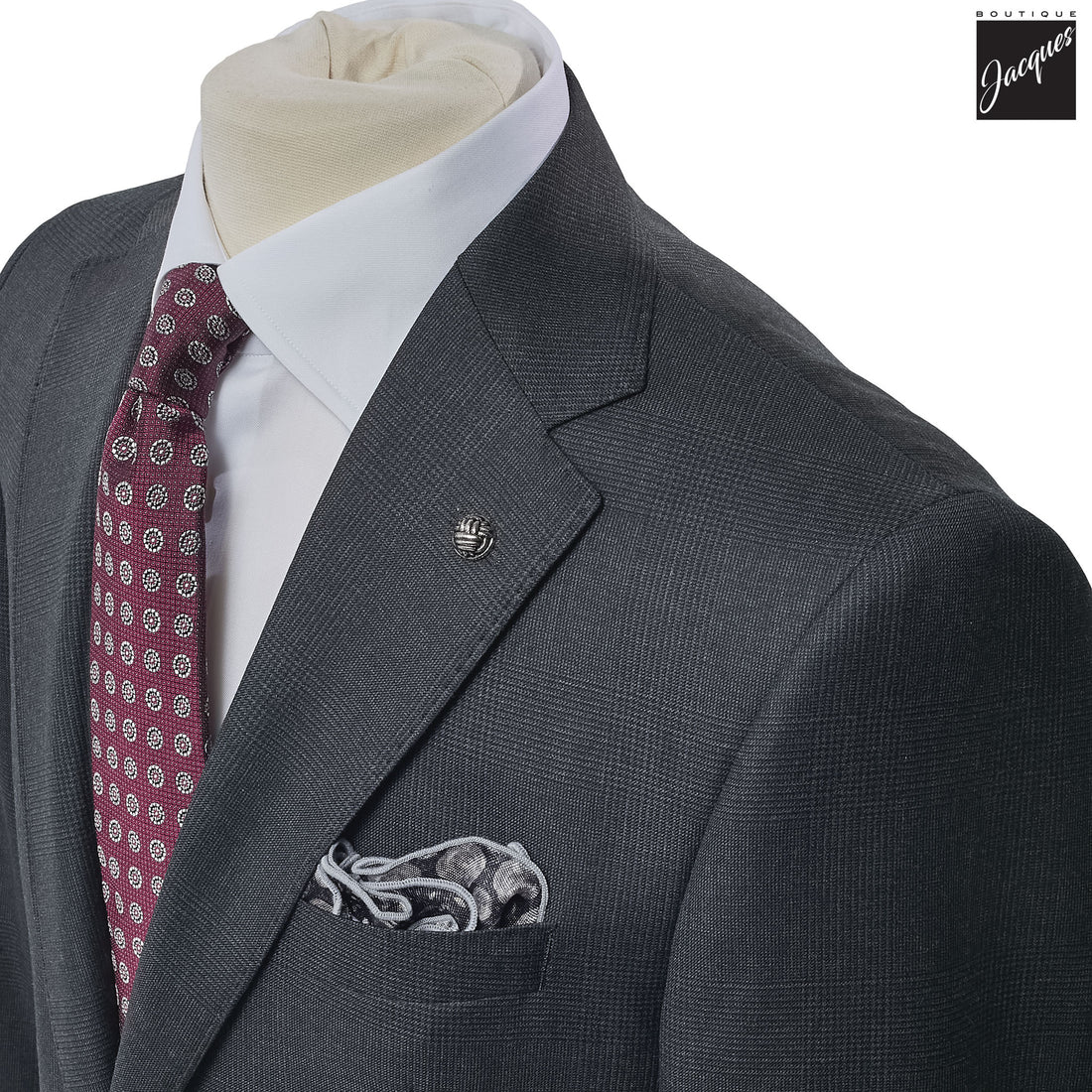 Charcoal Check Esprit Modern Fit Esprit Wool Suit - Jack Victor