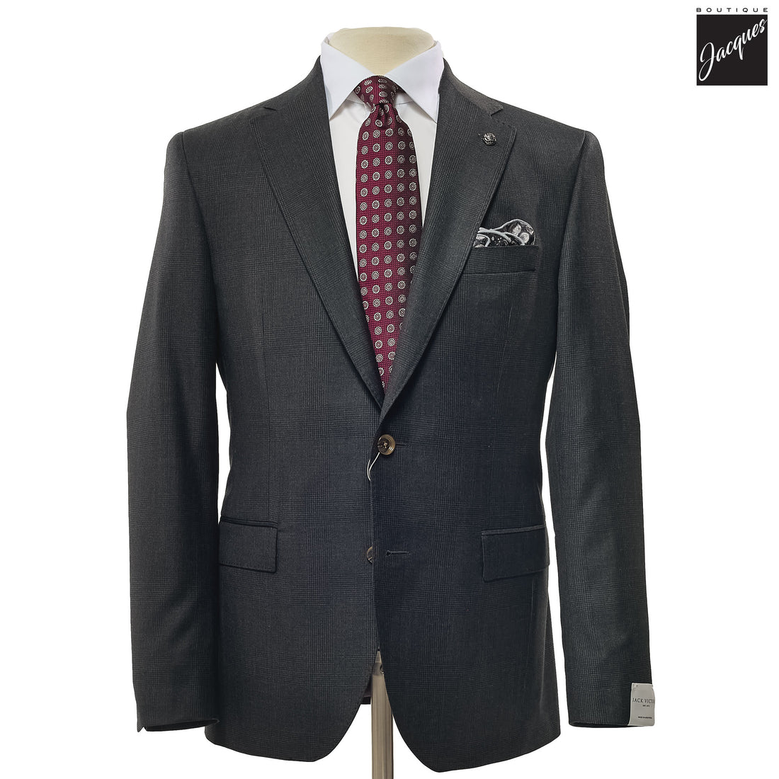 Charcoal Check Esprit Modern Fit Esprit Wool Suit - Jack Victor