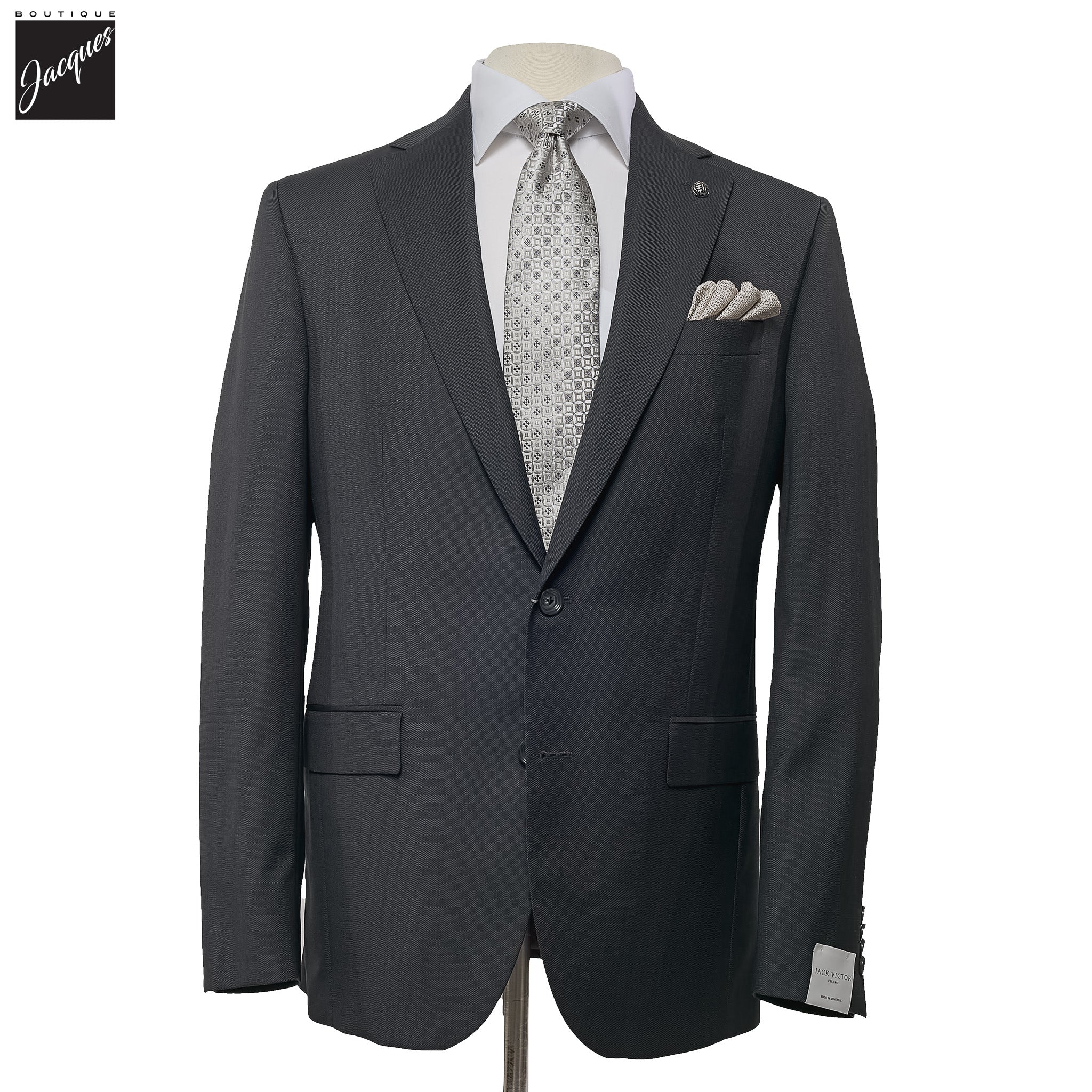 Charcoal Gray Solid Wool Esprit Modern Fit Suit - Jack Victor