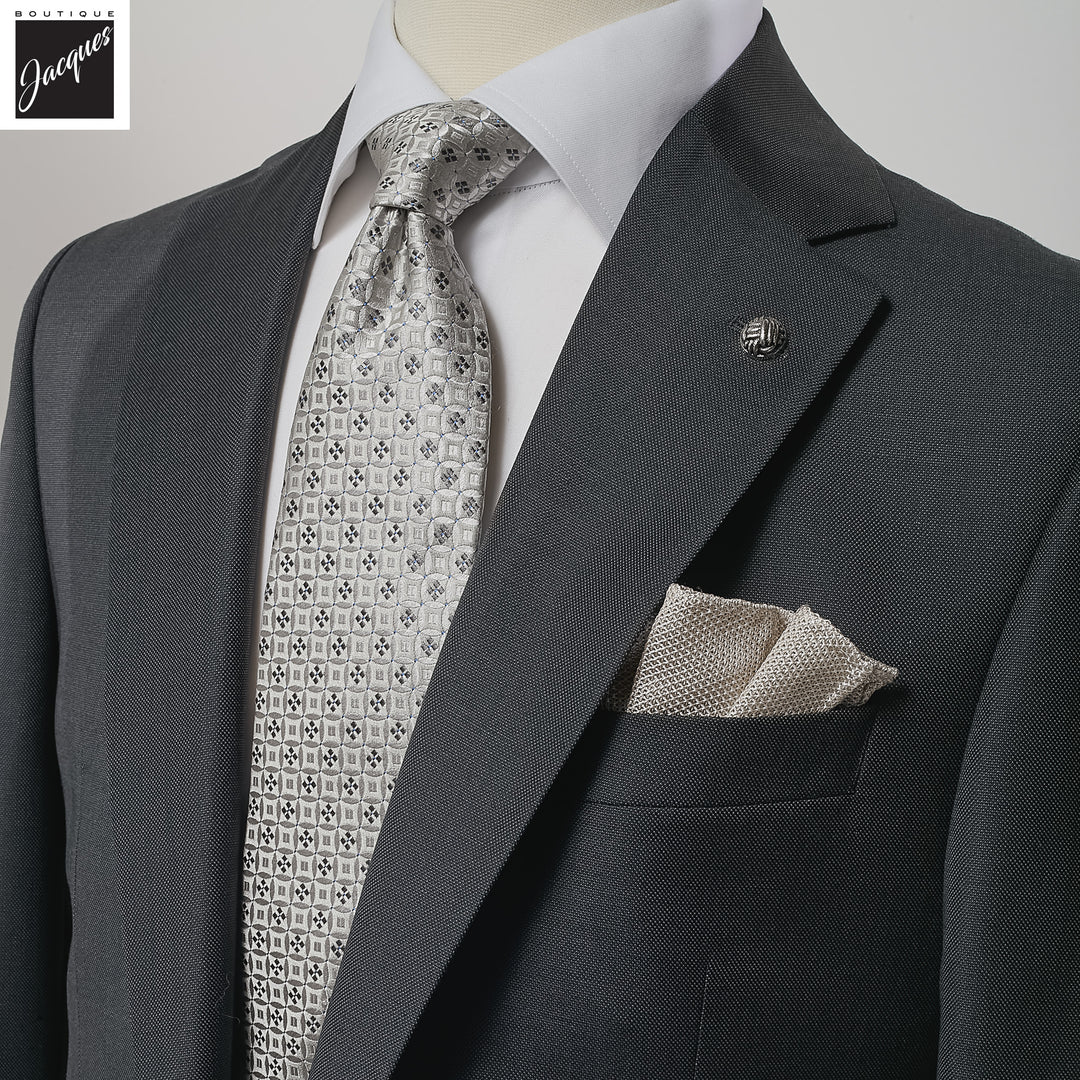 Charcoal Gray Solid Wool Esprit Modern Fit Suit - Jack Victor - Boutique Jacques International