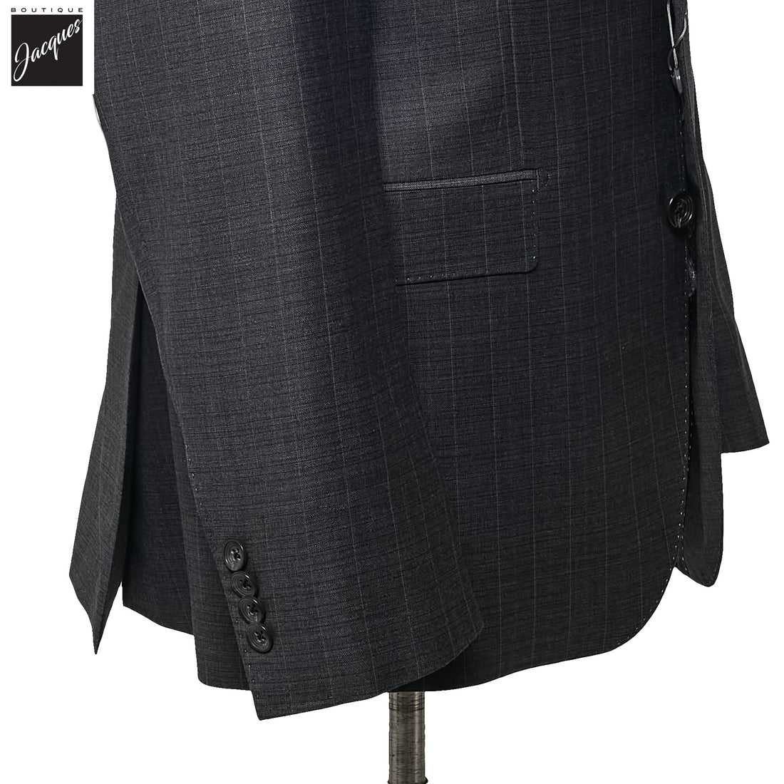 Charcoal Gray Stripe Super 150's Wool Essence Modern Fit Suit - Jack Victor 1913