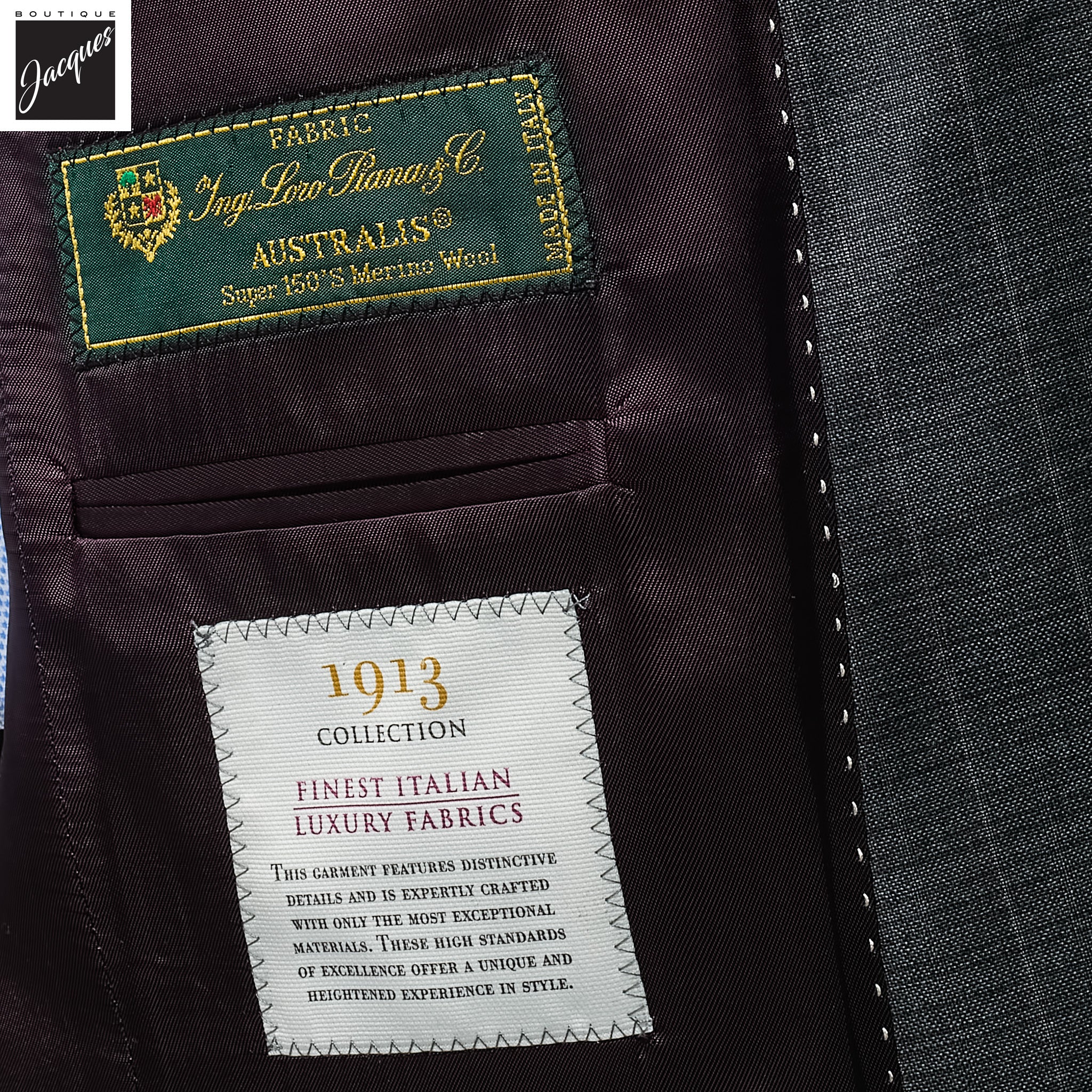 Charcoal Gray Stripe Super 150's Wool Essence Modern Fit Suit - Jack Victor 1913