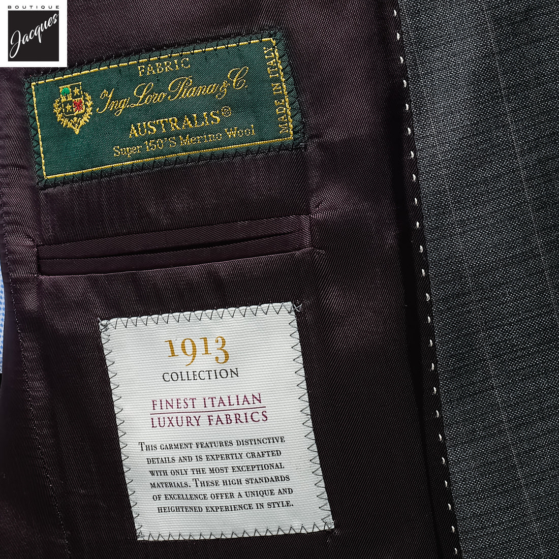 Charcoal Gray Stripe Super 150's Wool Essence Modern Fit Suit - Jack Victor 1913