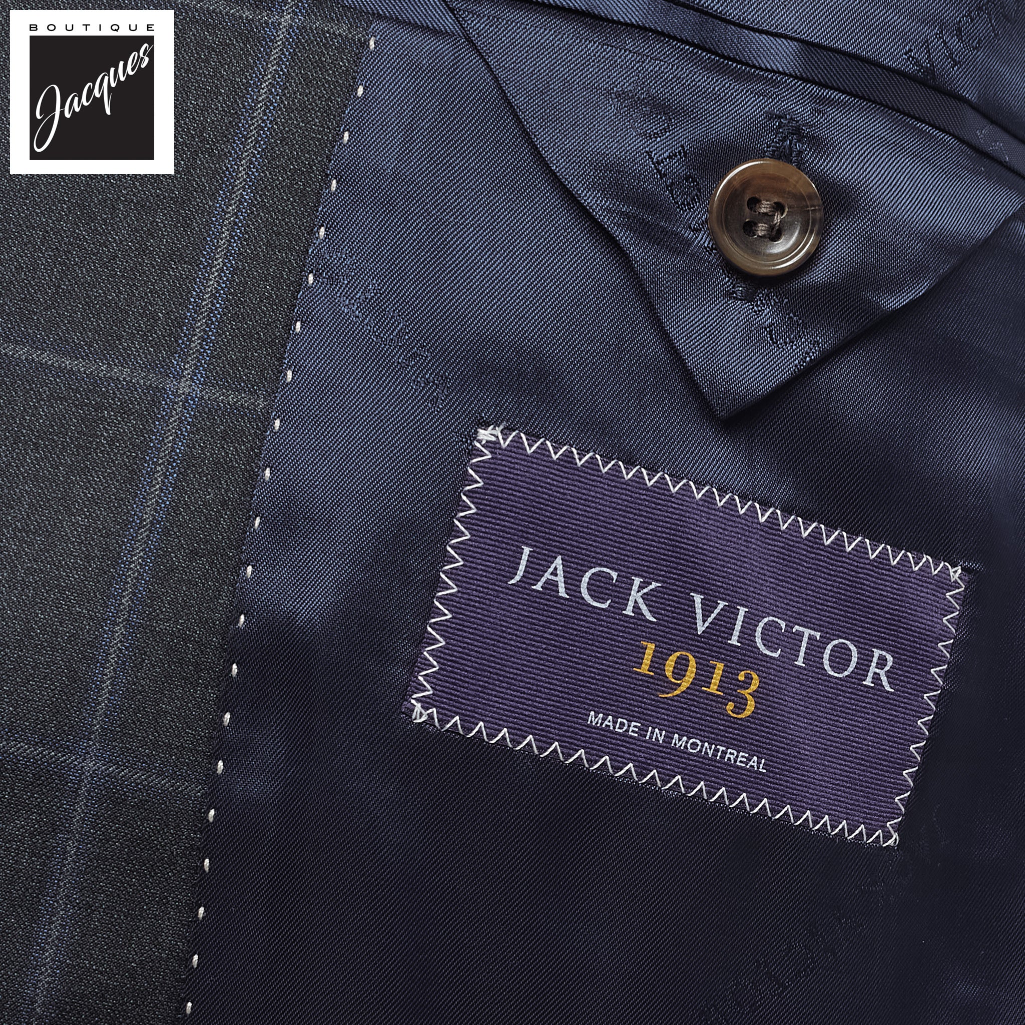 Charcoal Windowpane Check Essence Modern Fit - Jack Victor 1913 - Boutique Jacques International