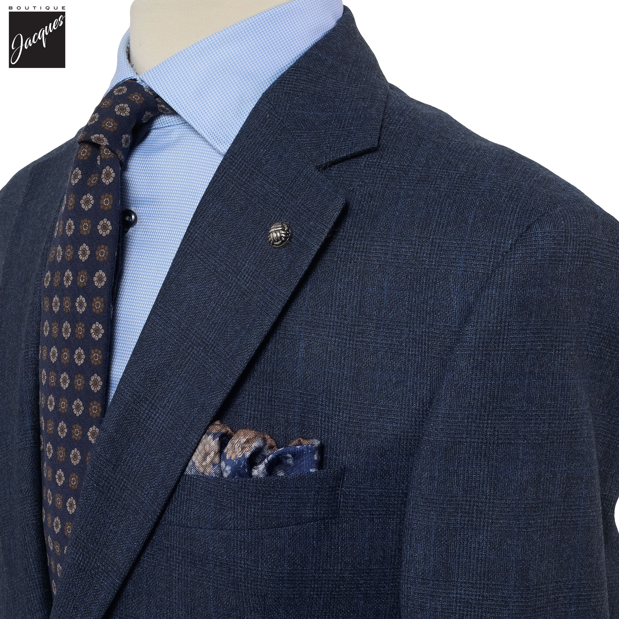 Navy Check Gibson Classic Fit Wool & Cashmere Suit - Jack Victor