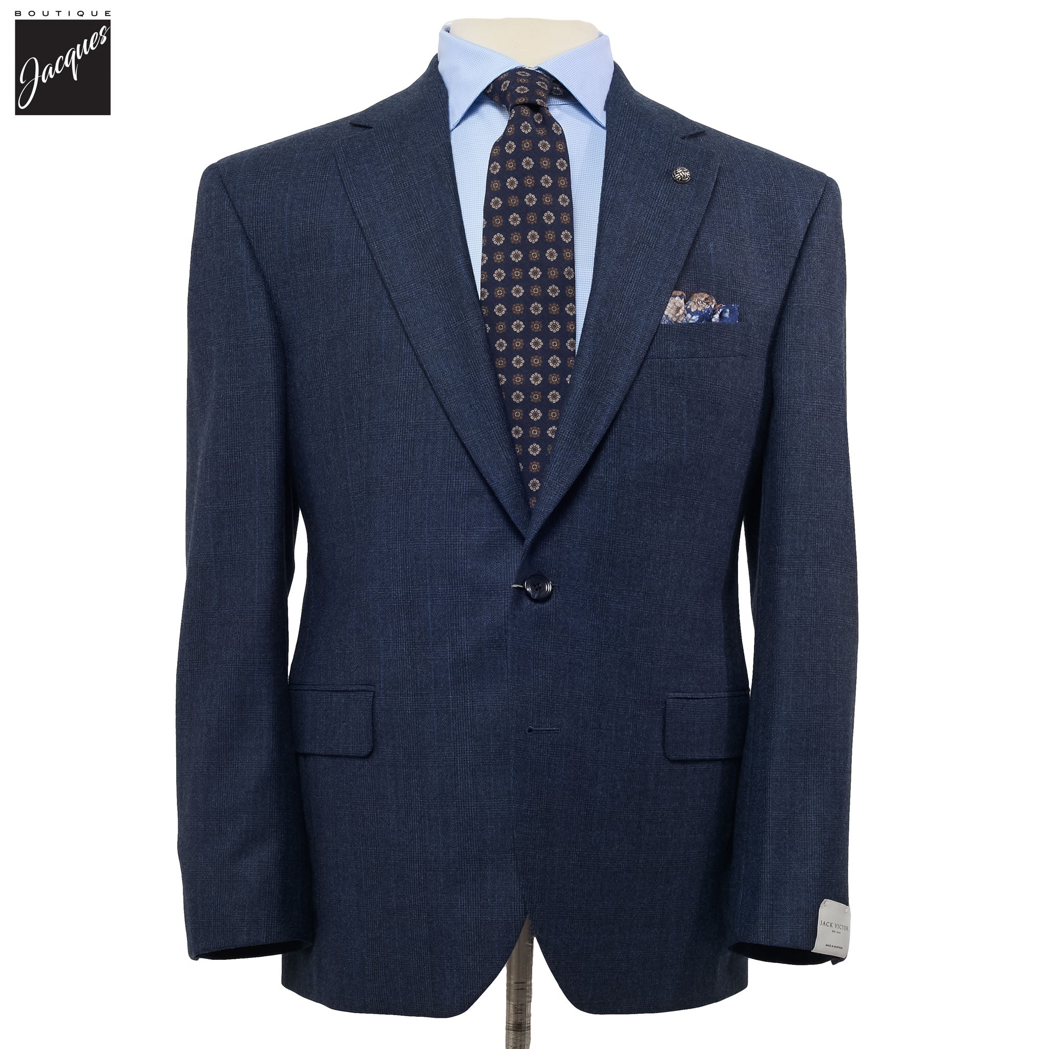 Navy Check Gibson Classic Fit Wool & Cashmere Suit - Jack Victor