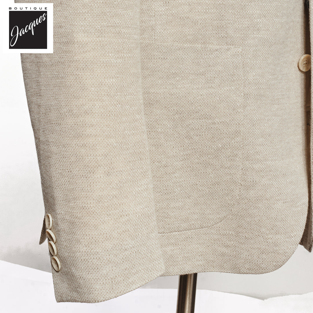 Ivory Linen-Knit Hampton Contemporary Fit Sport Jacket - Jack Victor