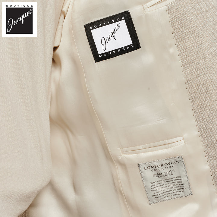 Ivory Linen-Knit Hampton Contemporary Fit Sport Jacket - Jack Victor