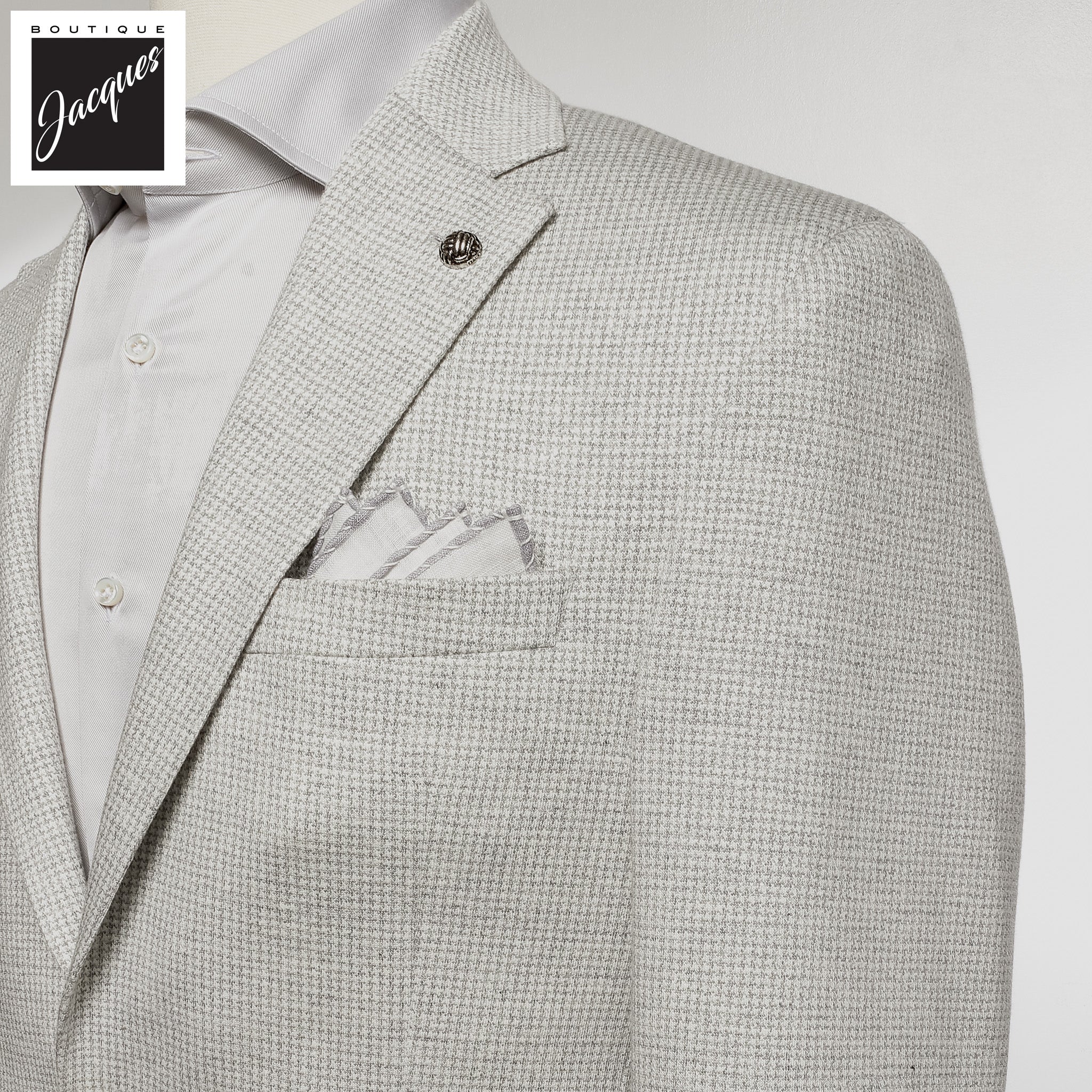 Light Gray Linen Cotton Comfortwear Hampton Contemporary Fit - Jack Victor