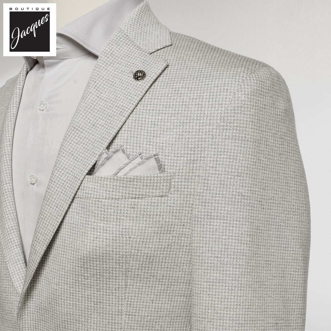 Light Gray Linen Cotton Comfortwear Hampton Contemporary Fit - Jack Victor