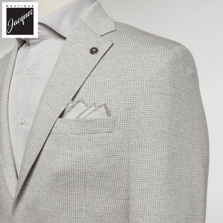 Light Gray Linen Cotton Comfortwear Hampton Contemporary Fit - Jack Victor