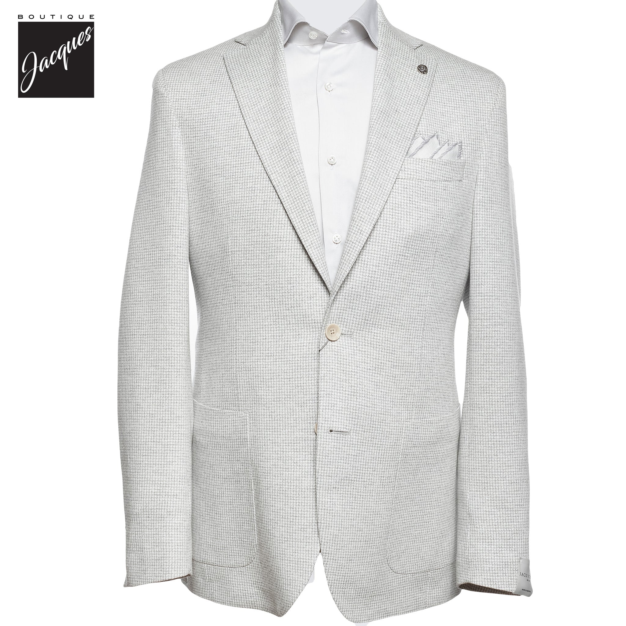 Light Gray Linen Cotton Comfortwear Hampton Contemporary Fit - Jack Victor