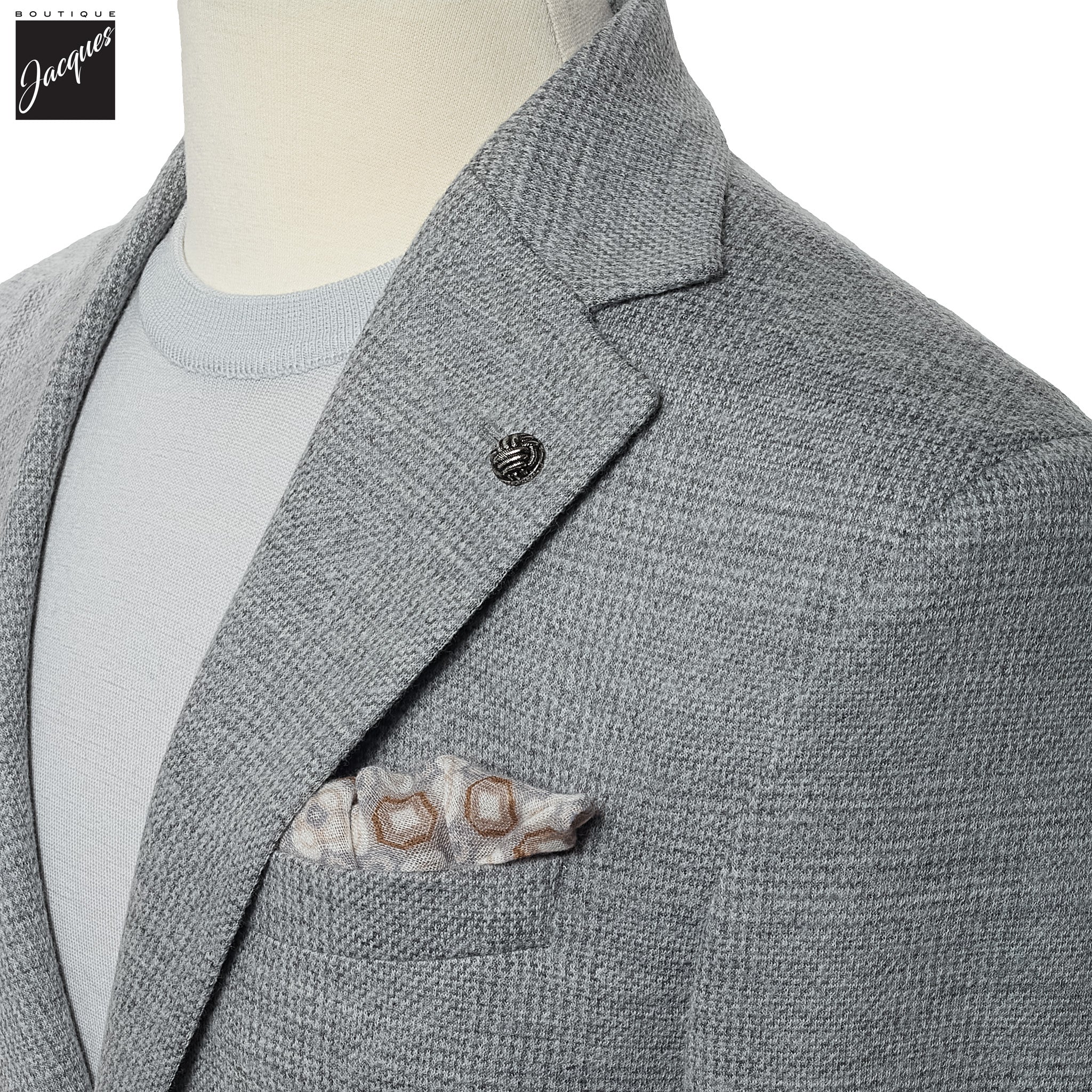 Gray Wool Check Stretch Hampton Contemporary Fit Sport Jacket - Jack Victor