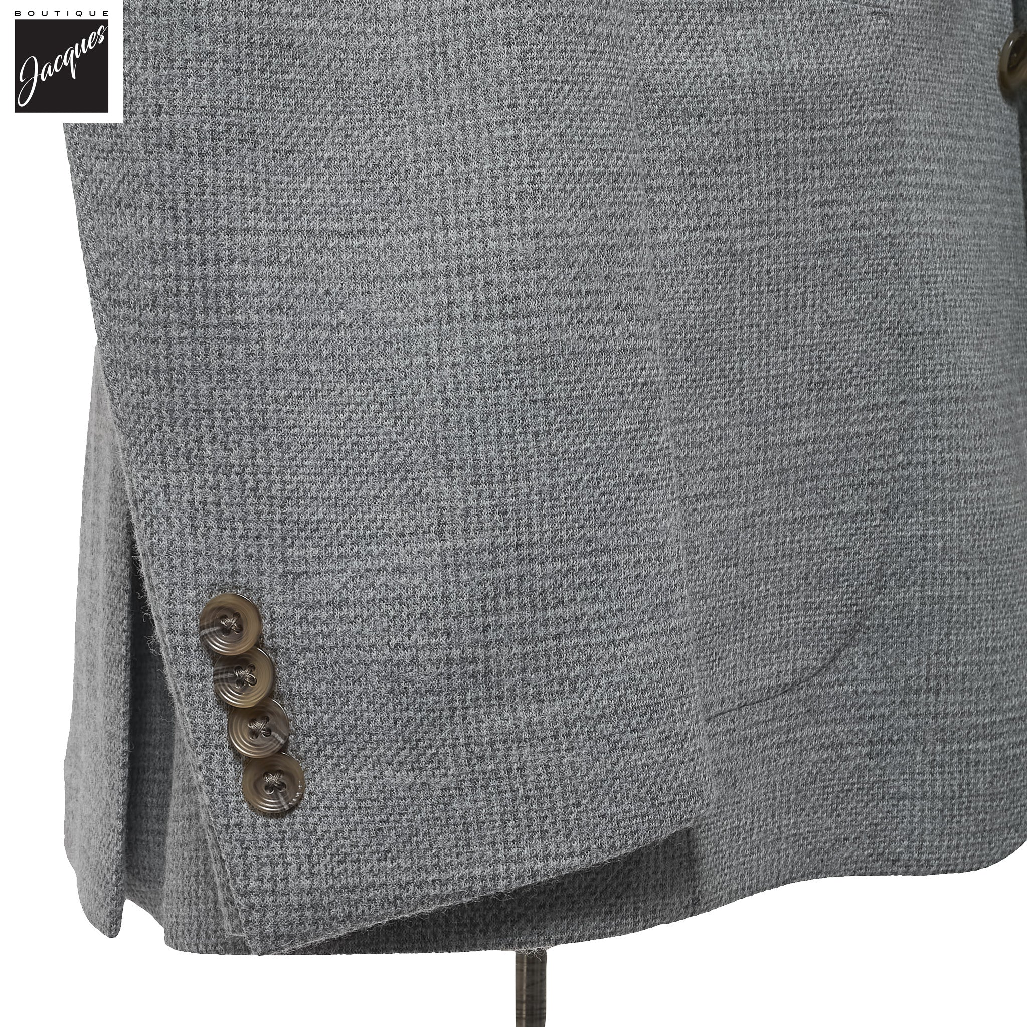 Gray Wool Check Stretch Hampton Contemporary Fit Sport Jacket - Jack Victor
