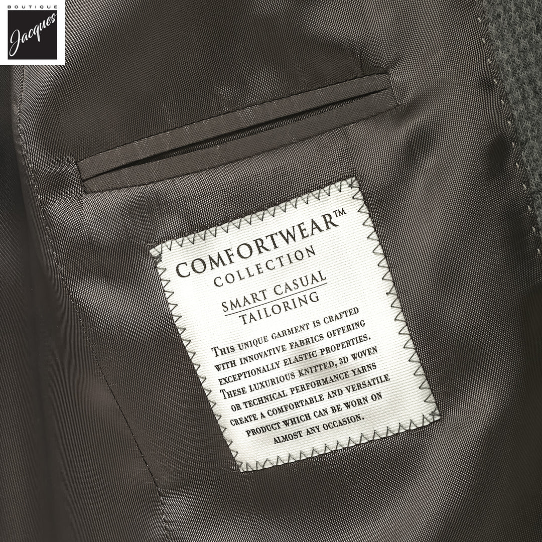 Gray Wool Check Stretch Hampton Contemporary Fit Sport Jacket - Jack Victor - Boutique Jacques International