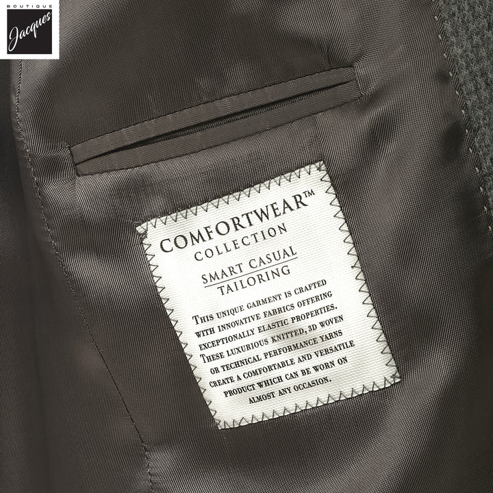 Gray Wool Check Stretch Hampton Contemporary Fit Sport Jacket - Jack Victor - Boutique Jacques International