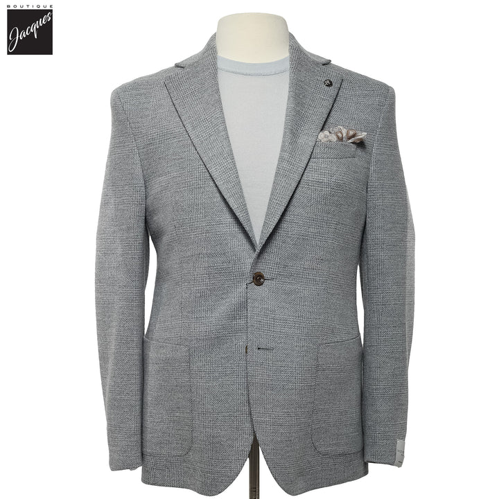 Gray Wool Check Stretch Hampton Contemporary Fit Sport Jacket - Jack Victor - Boutique Jacques International