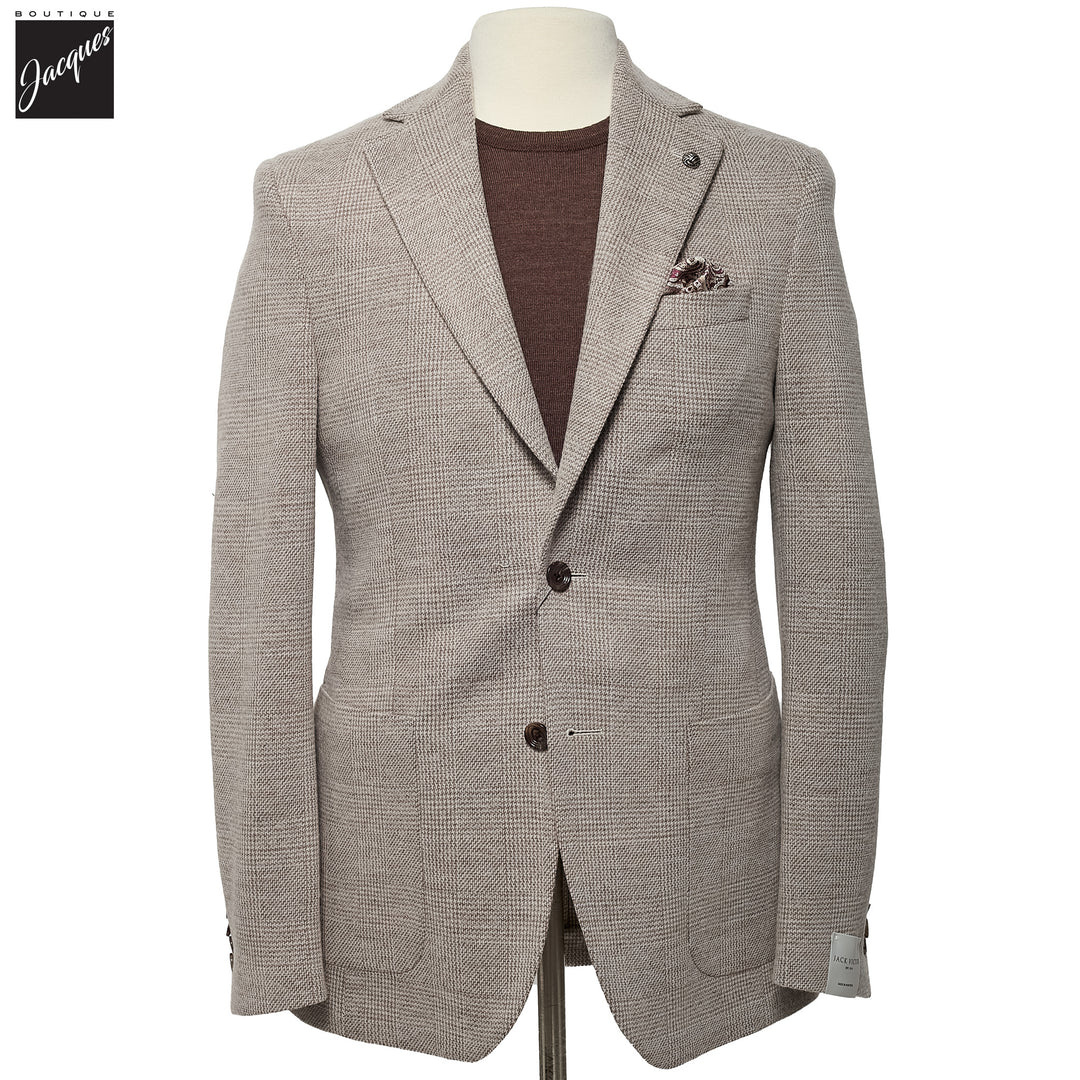 Brown Wool-Knit Hampton Contemporary Fit Sport Jacket - Jack Victor
