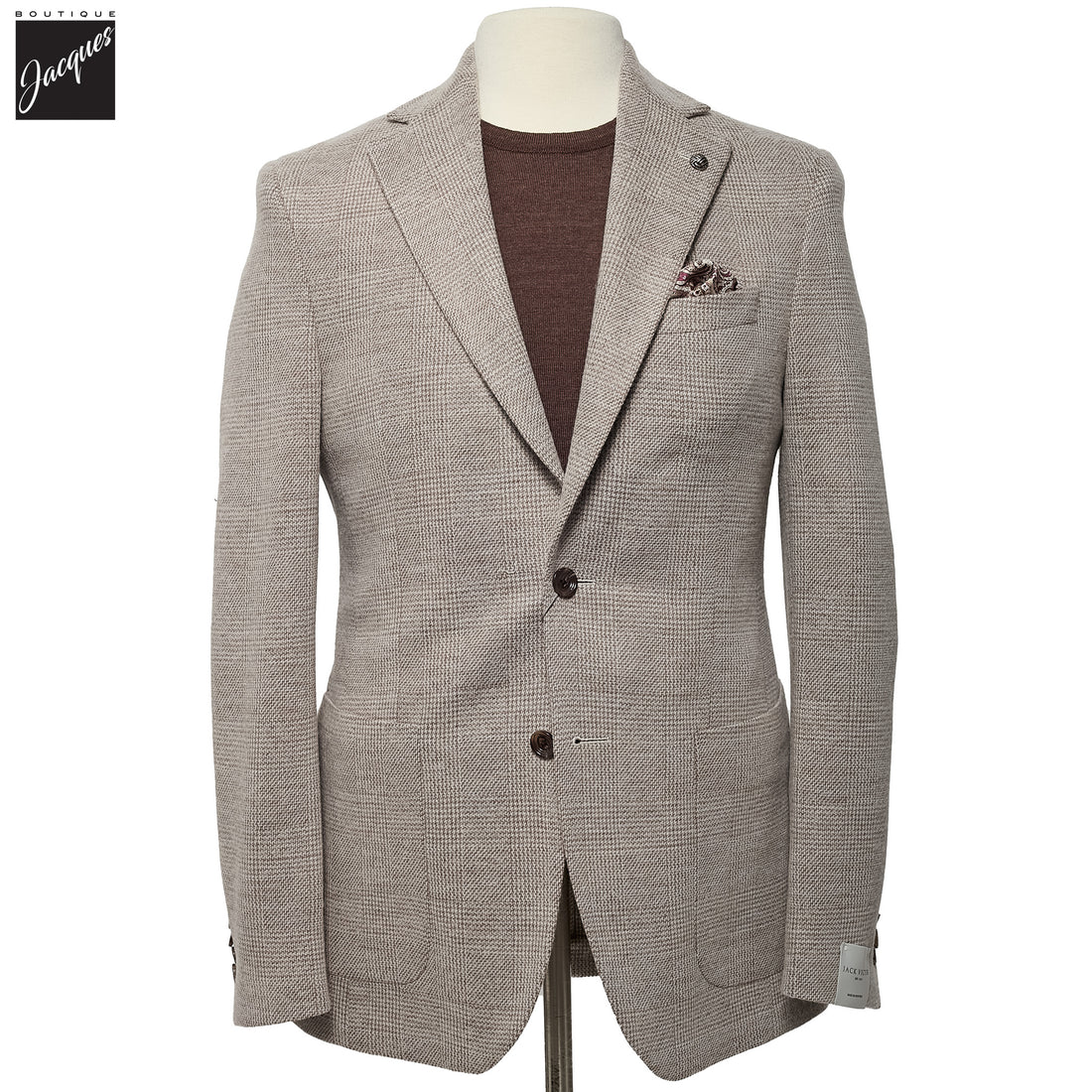 Brown Wool-Knit Hampton Contemporary Fit Sport Jacket - Jack Victor
