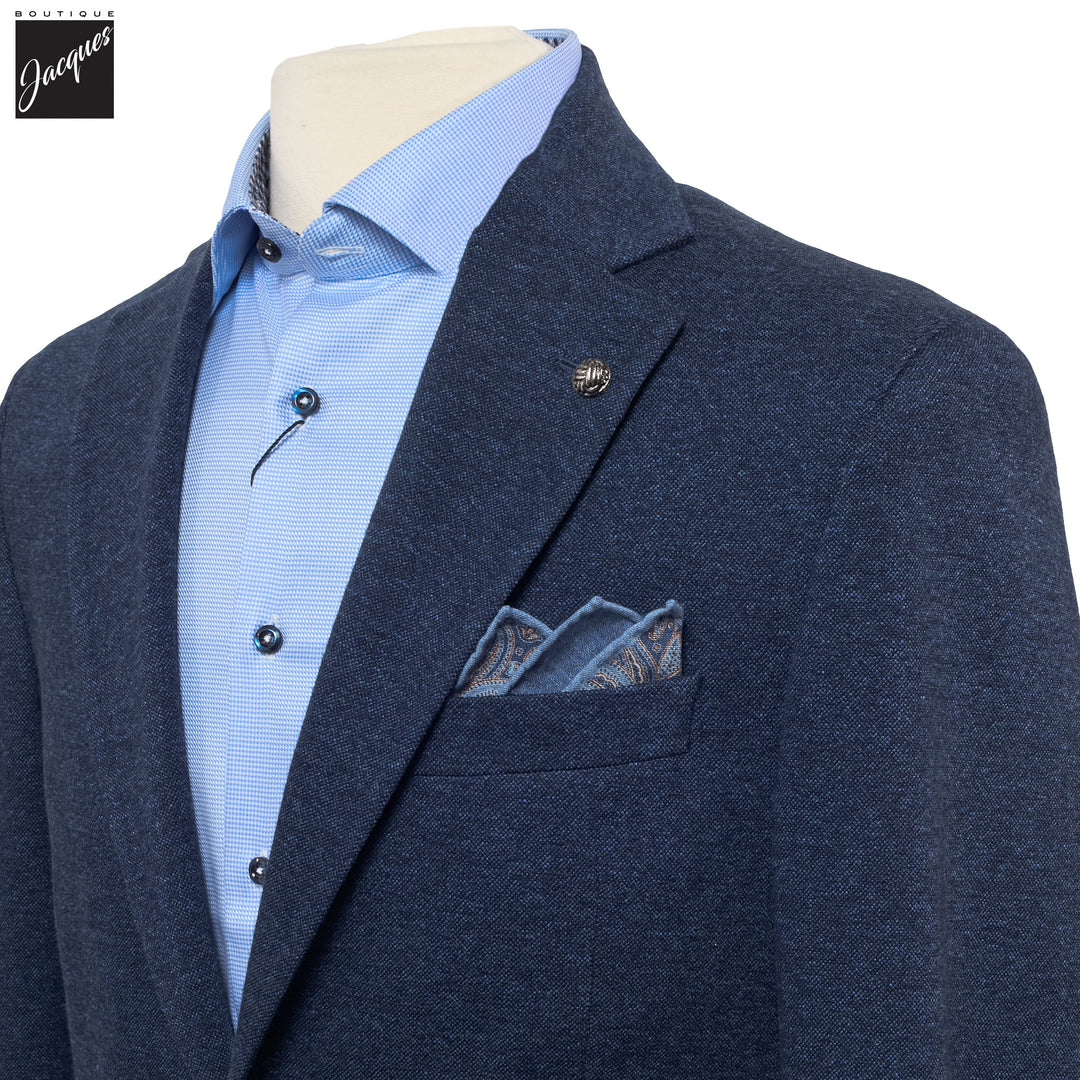 Blue Wool Stretch Hampton Contemporary Fit Jacket - Jack Victor - Boutique Jacques International