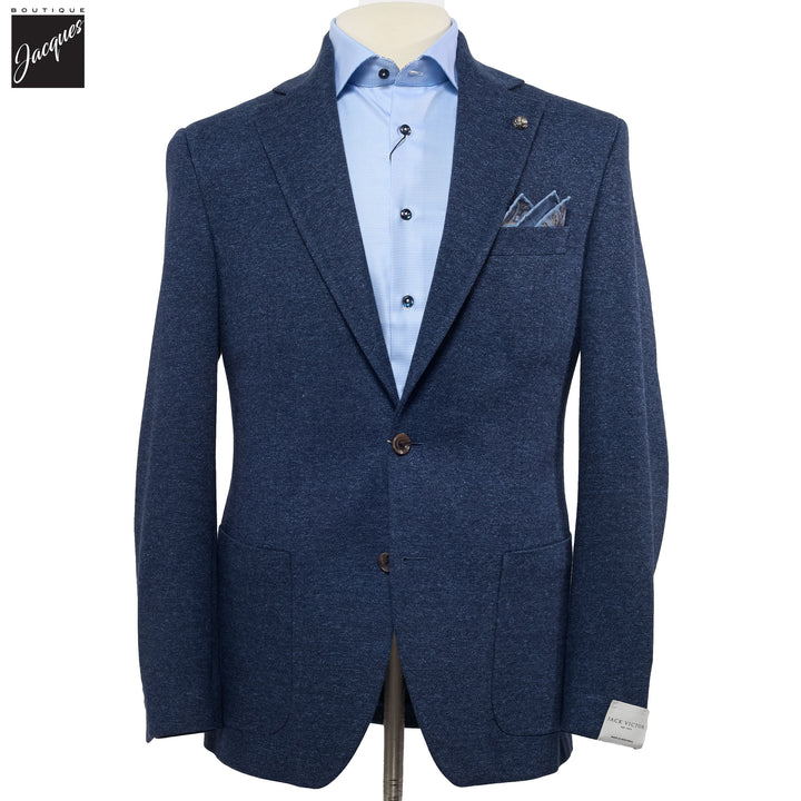 Blue Wool Stretch Hampton Contemporary Fit Jacket - Jack Victor - Boutique Jacques International