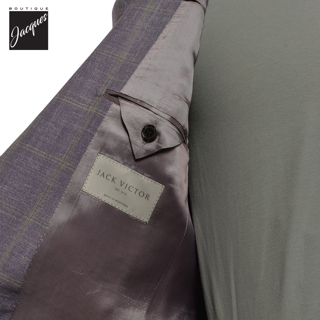 Lavender Check Hampton Wool/Silk/Linen Contemporary Fit Sport Jacket - Jack Victor