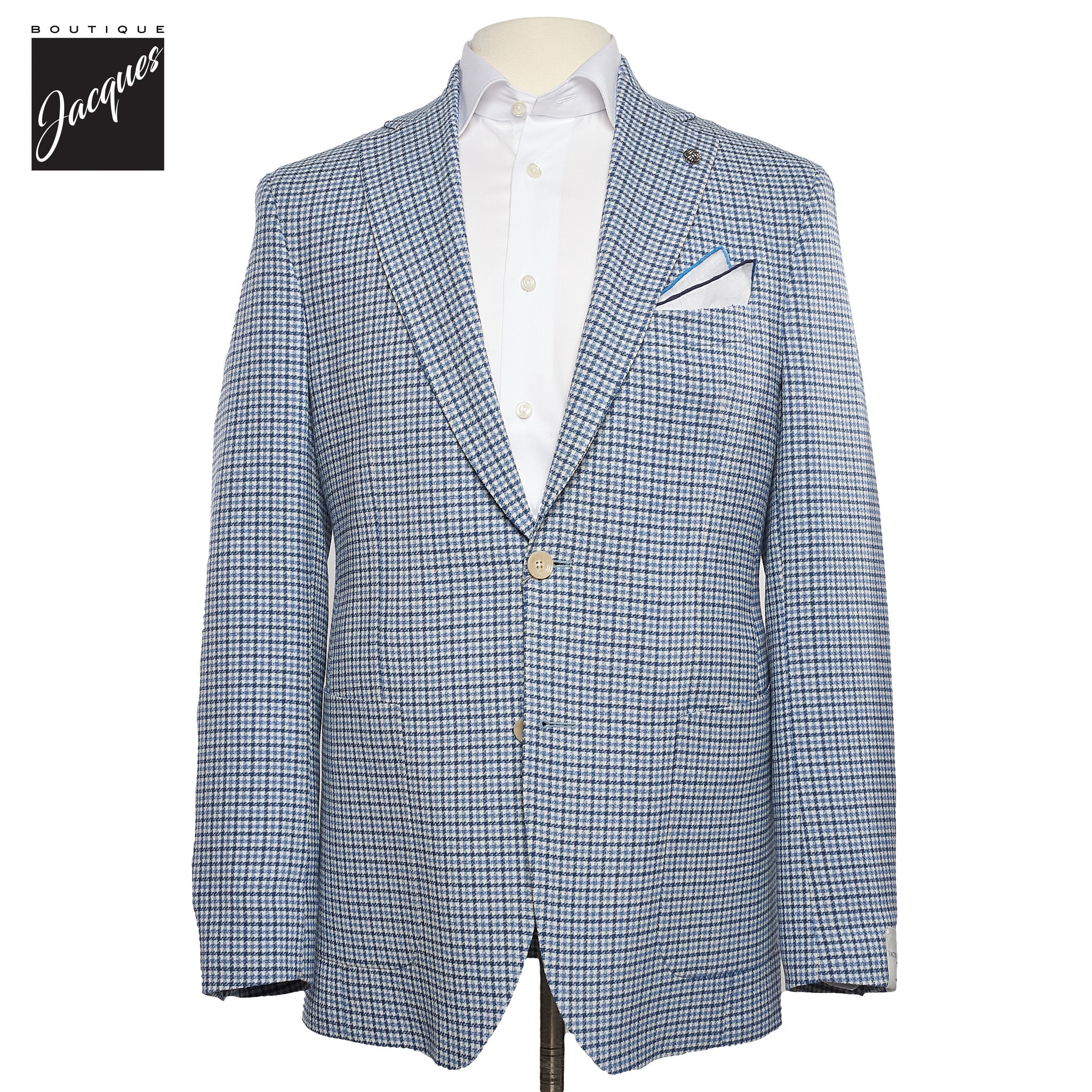Blue Wool-Stretch Comfortwear Hampton Contemporary Sport Jacket - Jack Victor