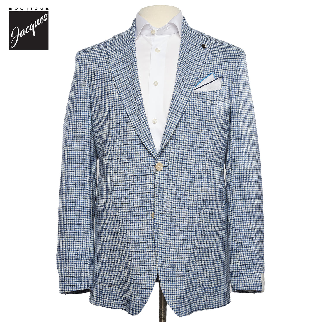 Blue Wool-Stretch Comfortwear Hampton Contemporary Sport Jacket - Jack Victor