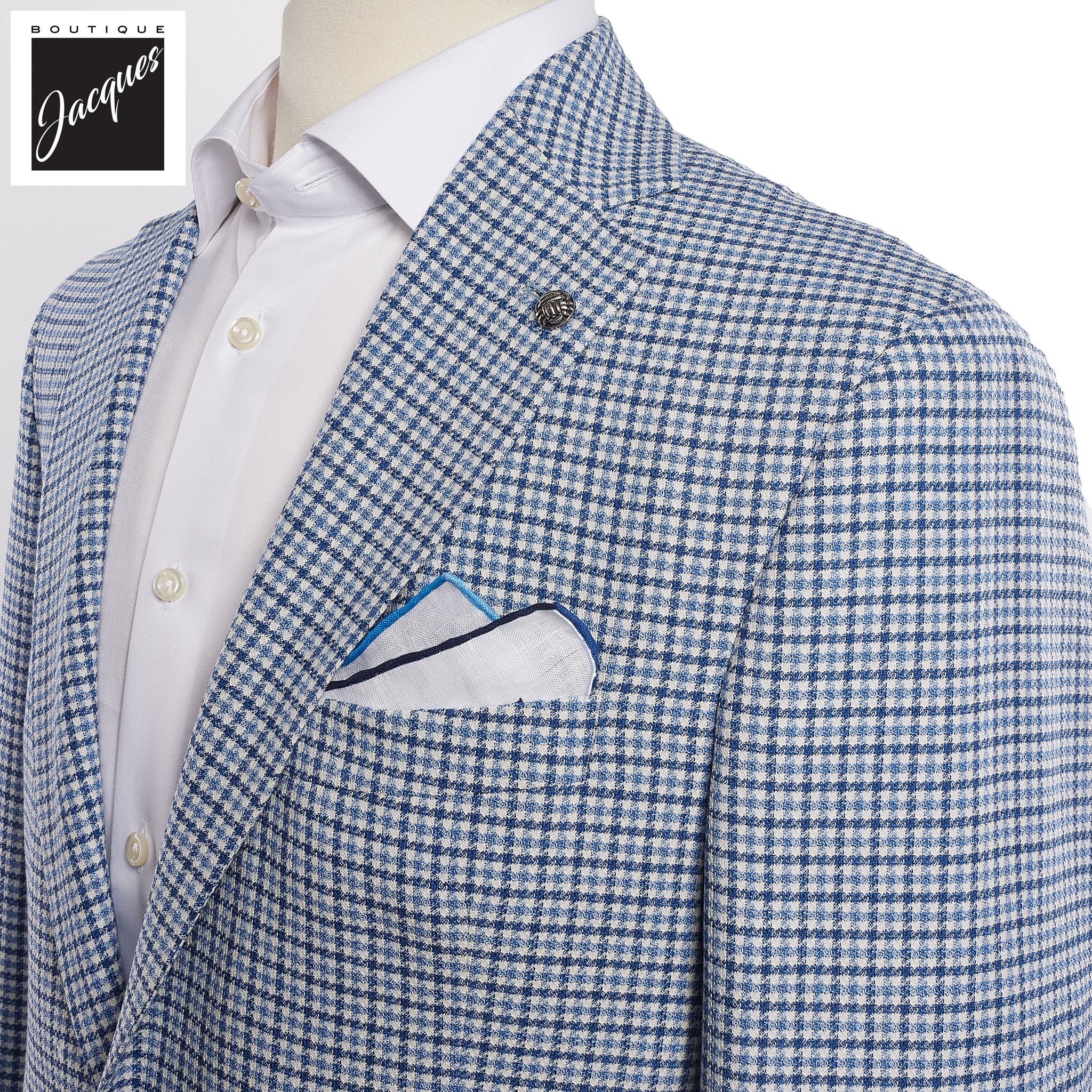 Blue Wool-Stretch Comfortwear Hampton Contemporary Sport Jacket - Jack Victor