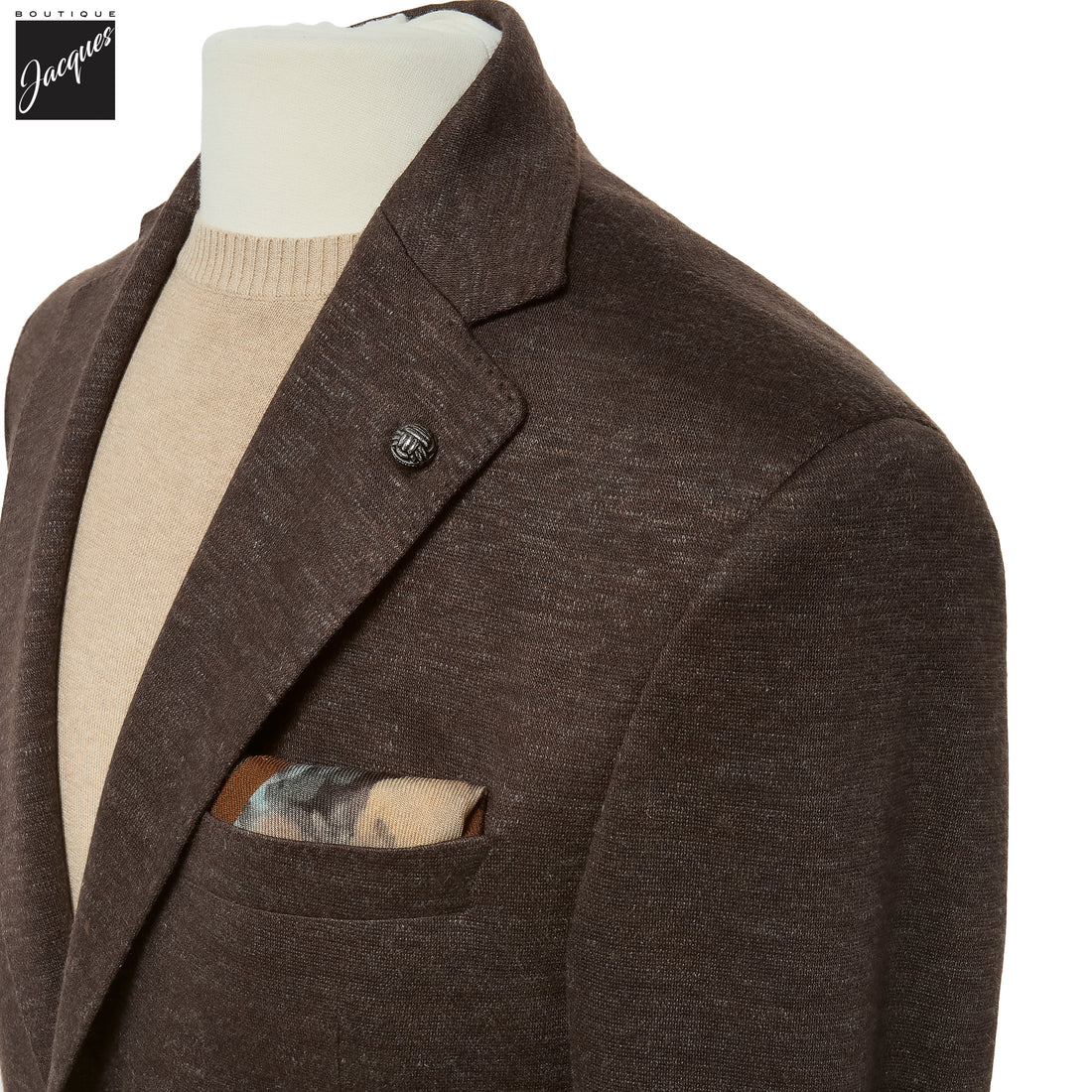 Brown Mélange Loro Piana Silk Air Hartford Contemporary Fit Sport Jacket - Jack Victor - Boutique Jacques International