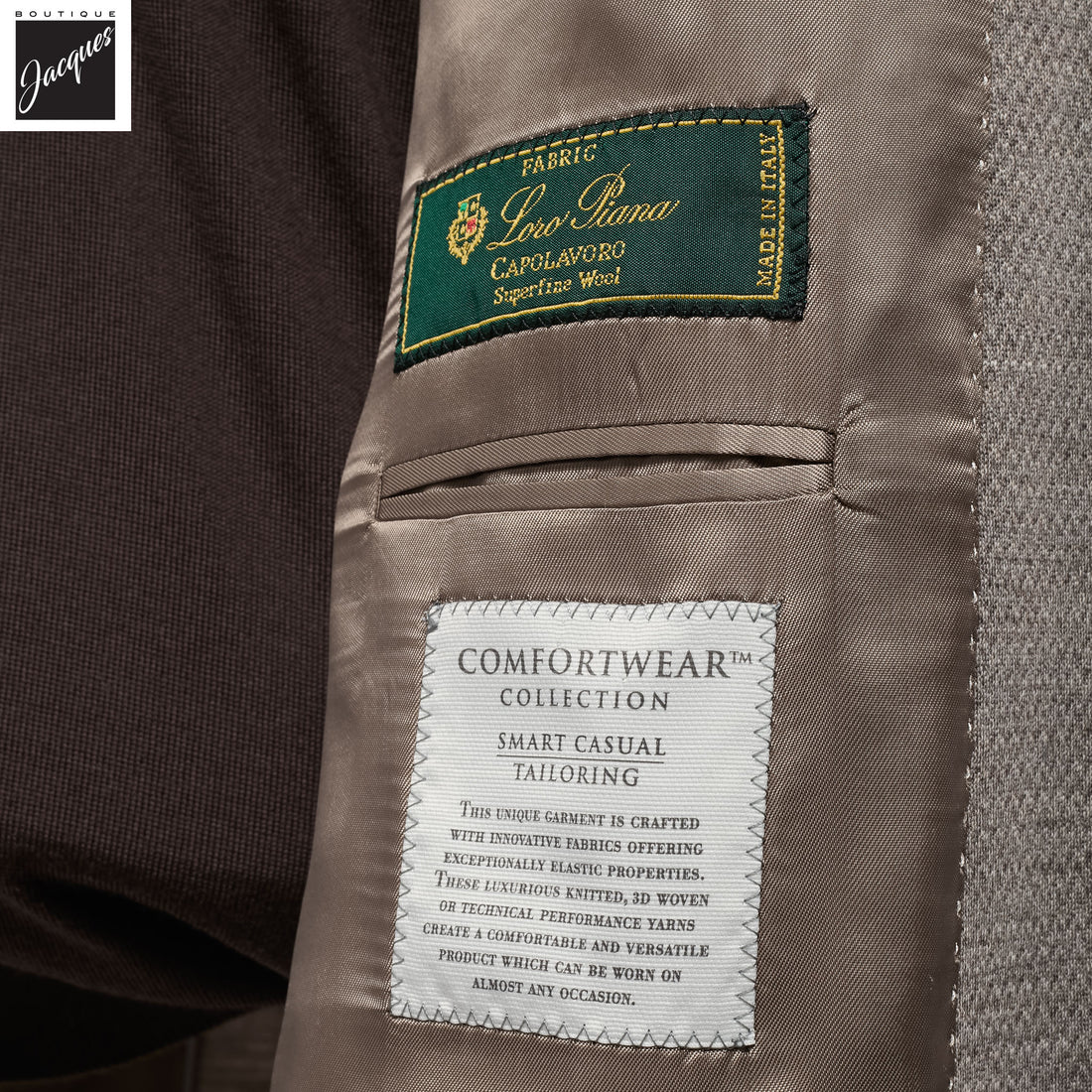 Beige Herringbone Hartford Contemporary Fit Unconstructed Sport Jacket - Jack Victor