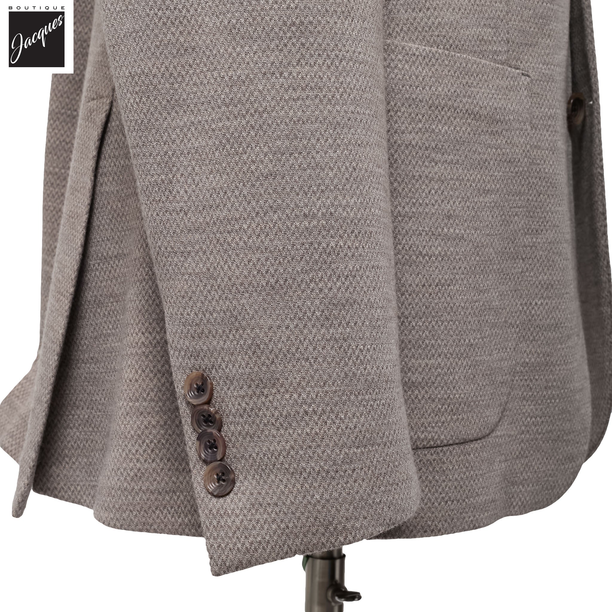Beige Herringbone Hartford Contemporary Fit Unconstructed Sport Jacket - Jack Victor