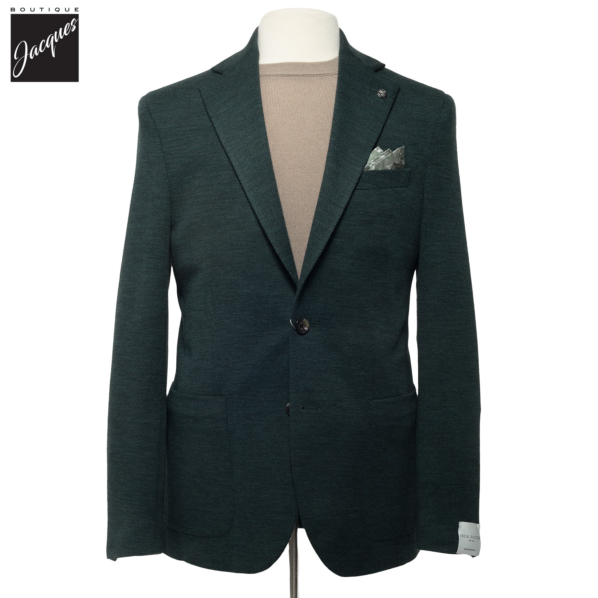 Green Mélange Wool Hartford Contemporary Fit Knitted Sport Jacket - Jack Victor