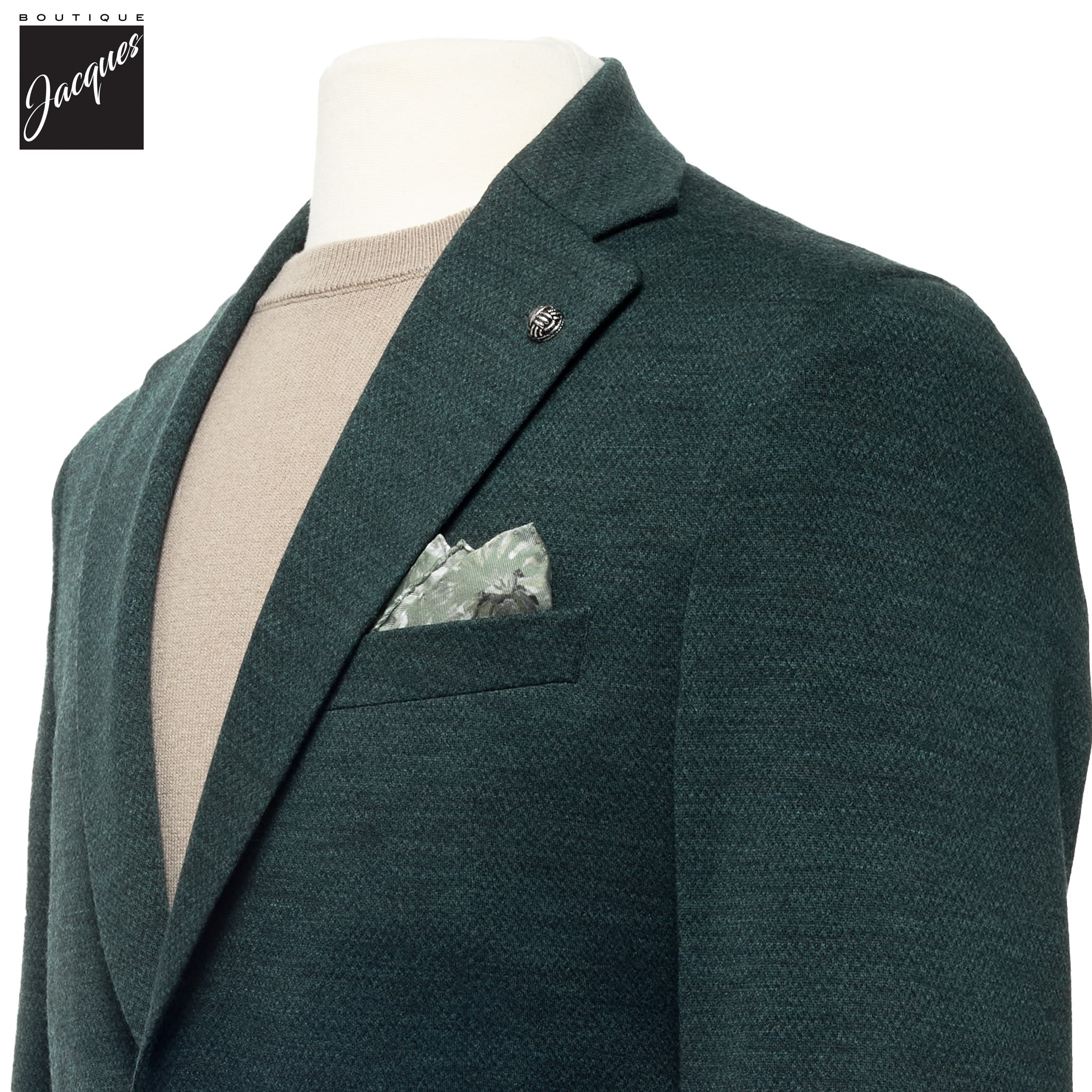 Green Mélange Wool Hartford Contemporary Fit Knitted Sport Jacket - Jack Victor
