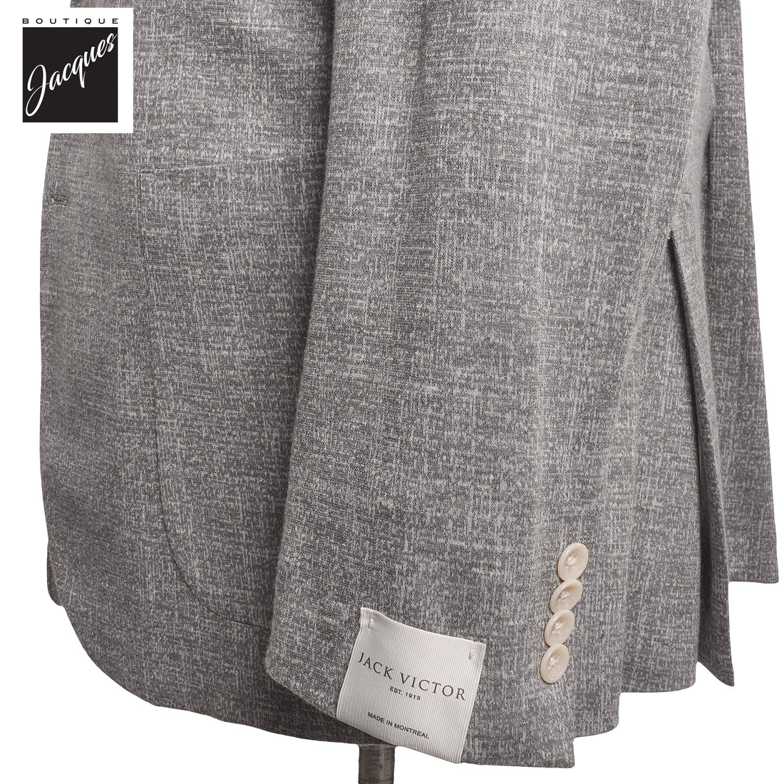 Mid Gray Knit Wool/Silk/Linen Hartford Contemporary Fit Sport Jacket - Jack Victor