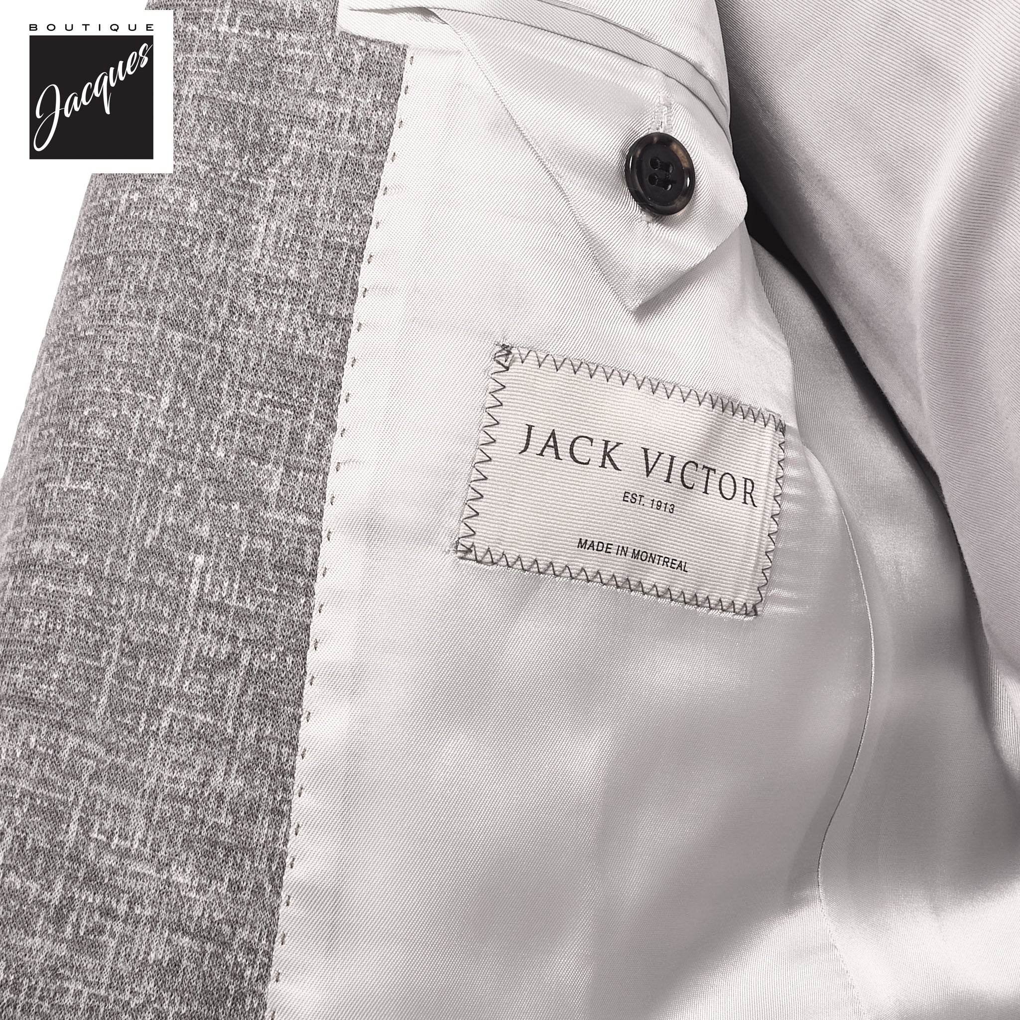 Mid Gray Knit Wool/Silk/Linen Hartford Contemporary Fit Sport Jacket - Jack Victor