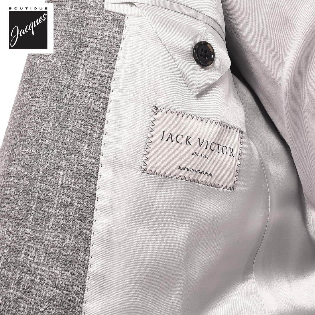 Mid Gray Knit Wool/Silk/Linen Hartford Contemporary Fit Sport Jacket - Jack Victor