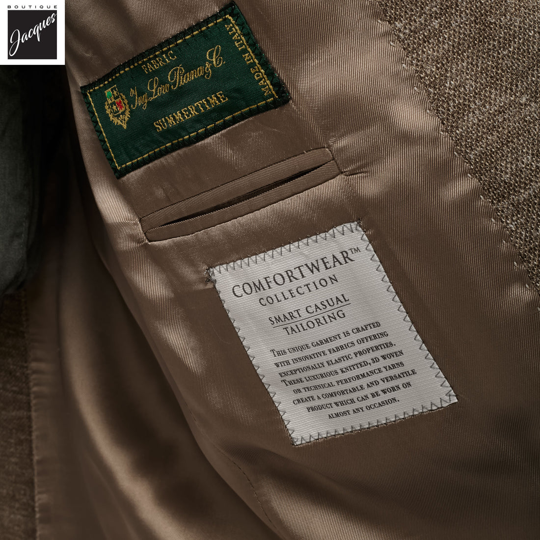Beige Melange Hartford Contemporary Fit Unconstructed Sport Jacket - Jack Victor