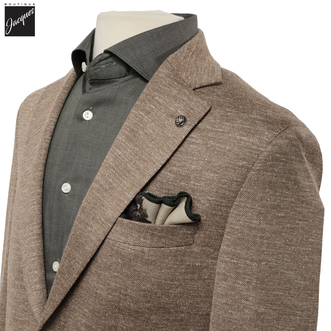 Beige Melange Hartford Contemporary Fit Unconstructed Sport Jacket - Jack Victor