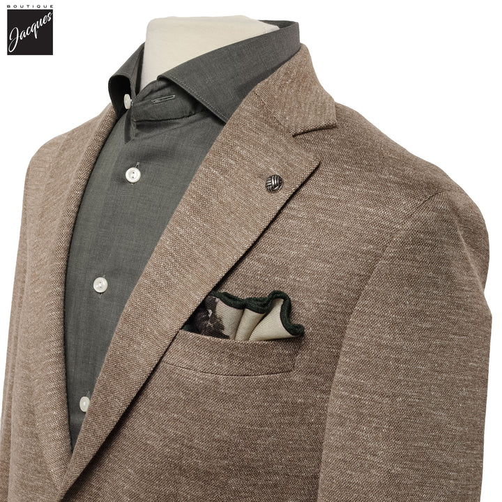Beige Melange Hartford Contemporary Fit Unconstructed Sport Jacket - Jack Victor