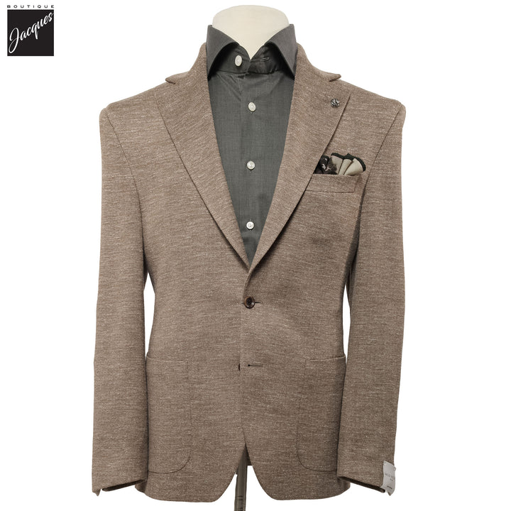 Beige Melange Hartford Contemporary Fit Unconstructed Sport Jacket - Jack Victor