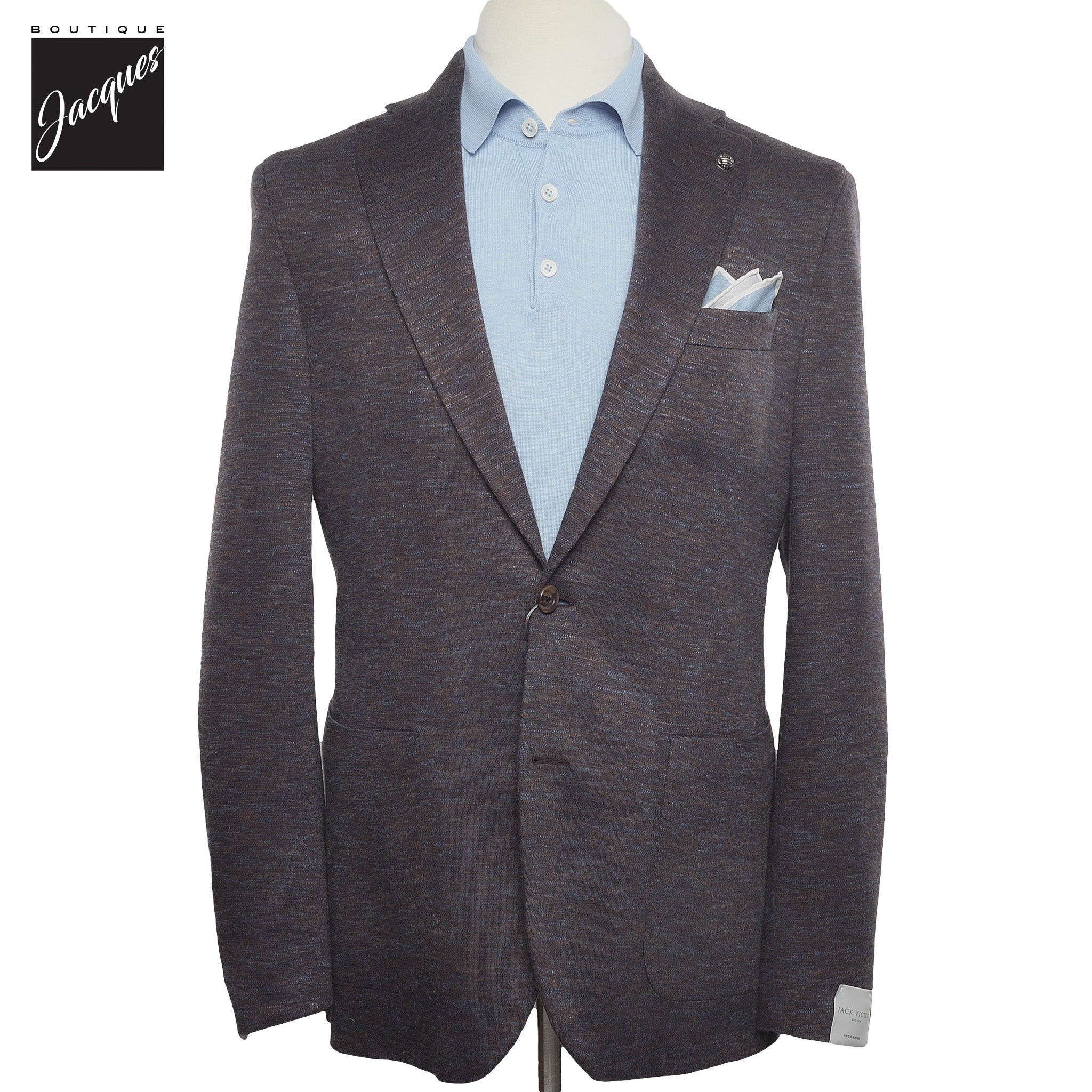 Brown Mélange Wool & Silk Hartford Contemporary Fit Sport Coat - Jack Victor