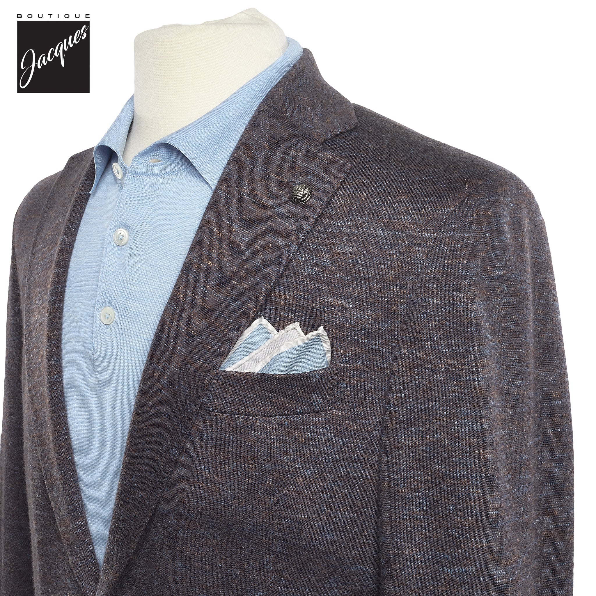 Brown Mélange Wool & Silk Hartford Contemporary Fit Sport Coat - Jack Victor