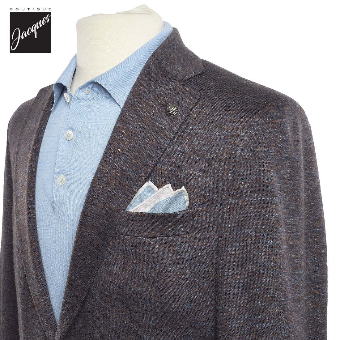 Brown Mélange Wool & Silk Hartford Contemporary Fit Sport Coat - Jack Victor